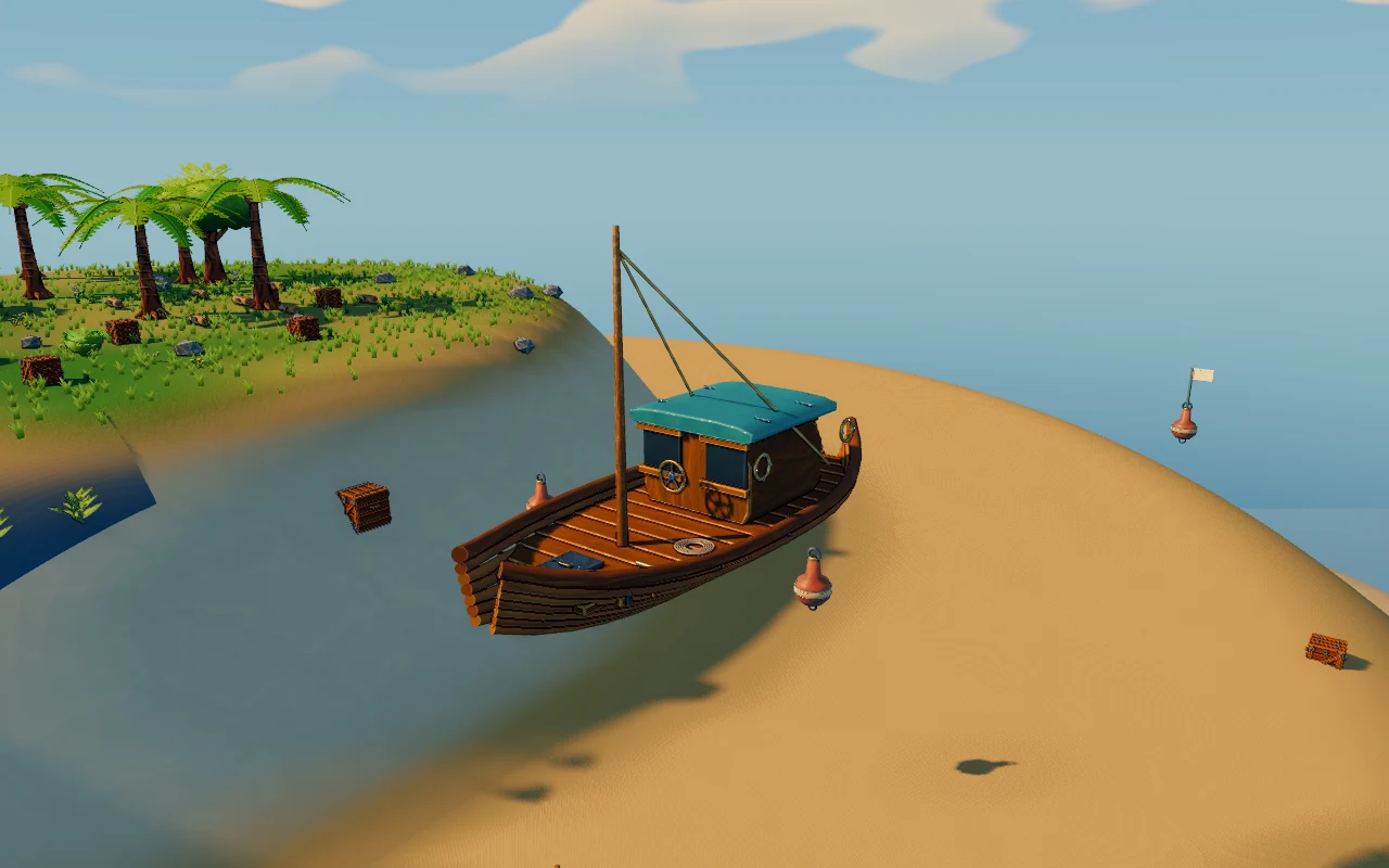 A boat wreck revealed on a sandy seabed